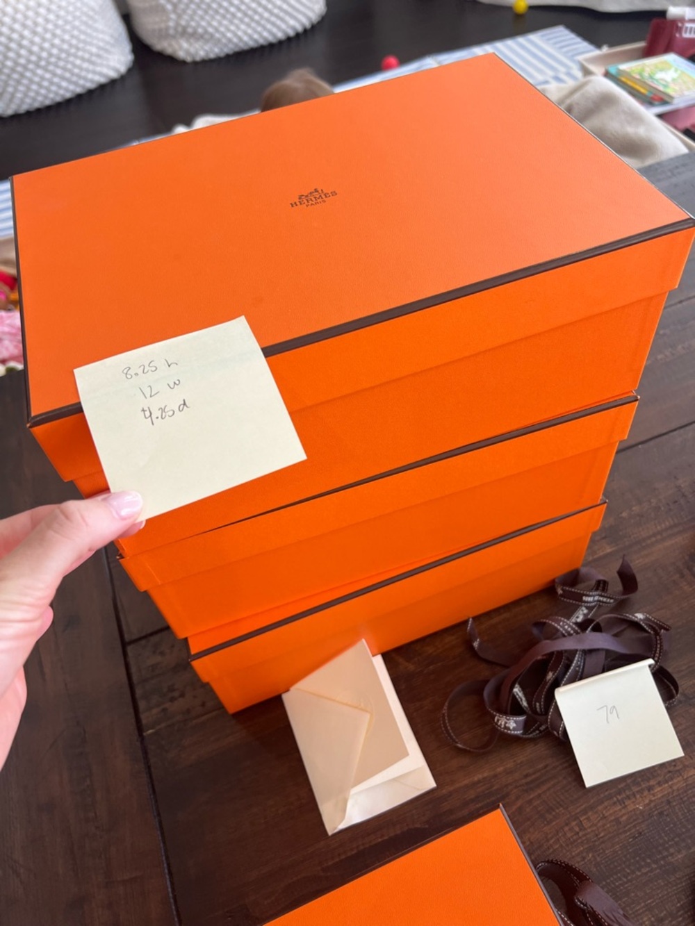 Hermès Orange Stacked Gift Boxes